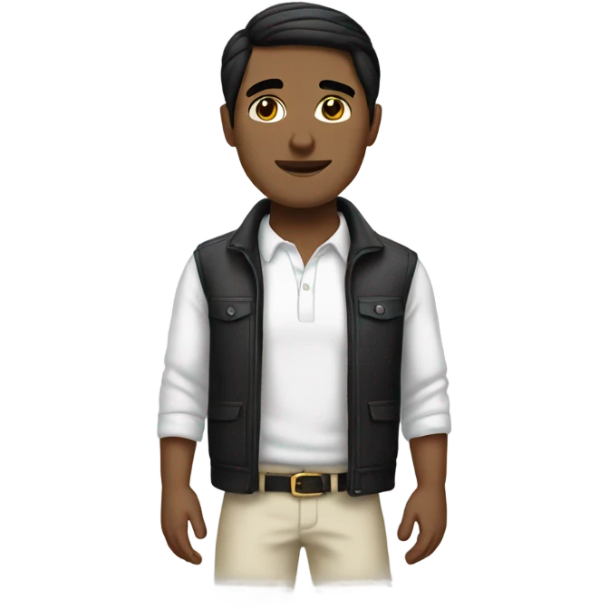 white man in a white skirt black hair emoji