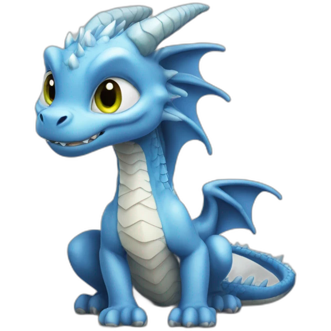 Dragon blanc aux yeux bleus emoji