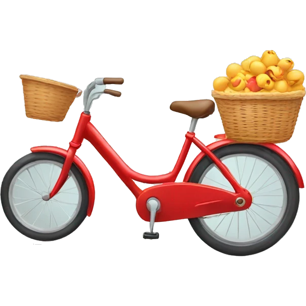 red bycycle with front empty basket emoji