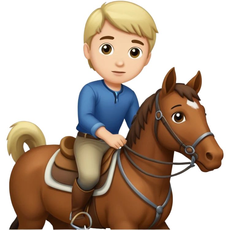 Boy riding a horse emoji