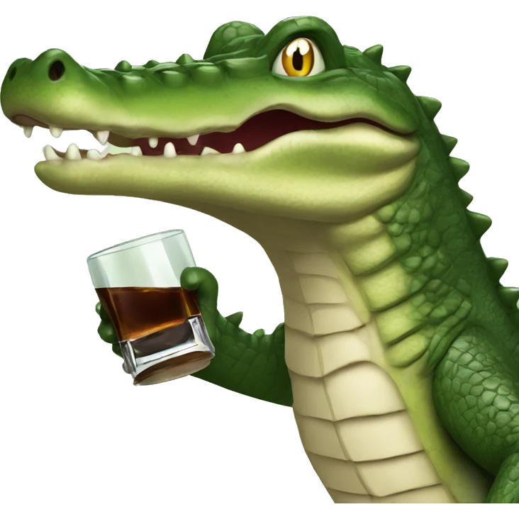 Crocodile drinking fernet branca emoji
