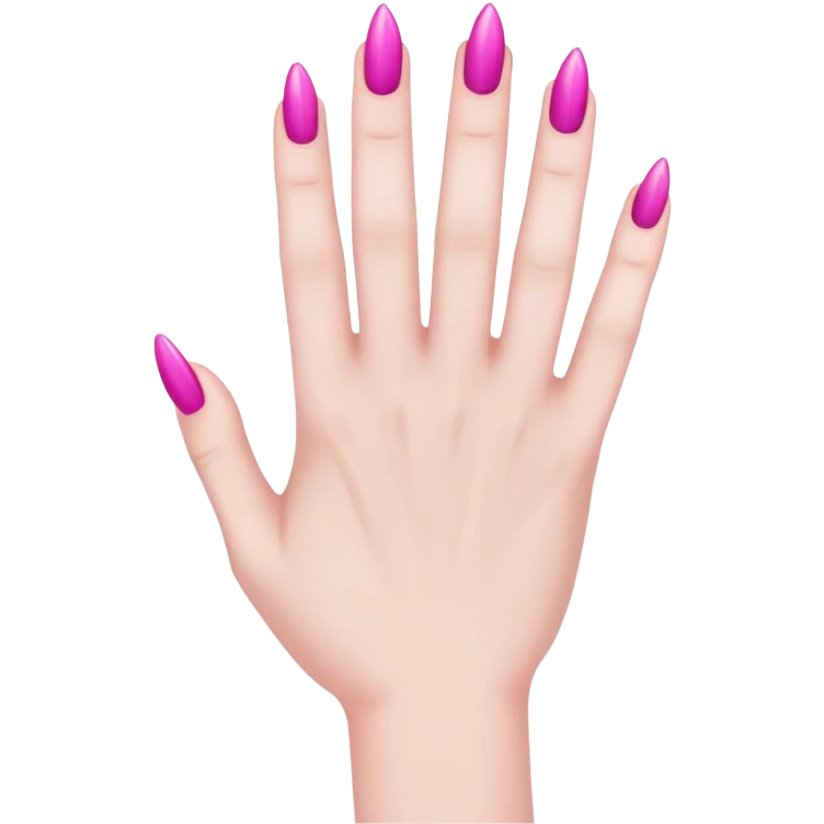 hand with 5 fingers, pink gothic nails emoji