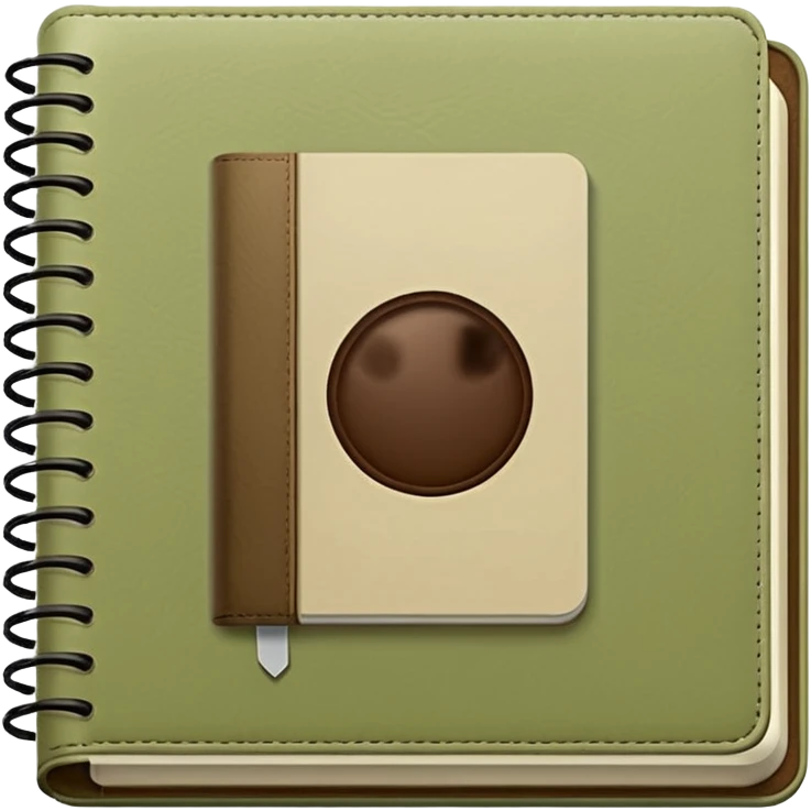 Pale olive Planner open notebook emoji