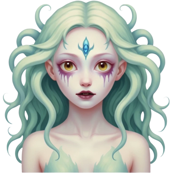 aesthetic brilliant divine lighting, oil paint  -  hieronymus bosch phantasmagoric mutated beautiful ethereal body of evil nymphs emoji