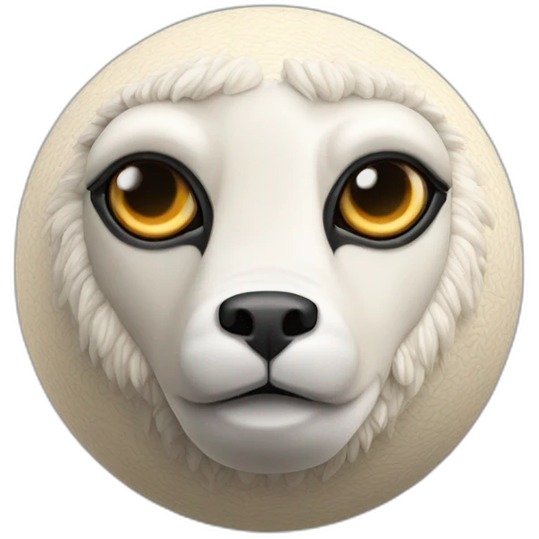 3d sphere with a cartoon Goat skin texture with Eye of Horus emoji