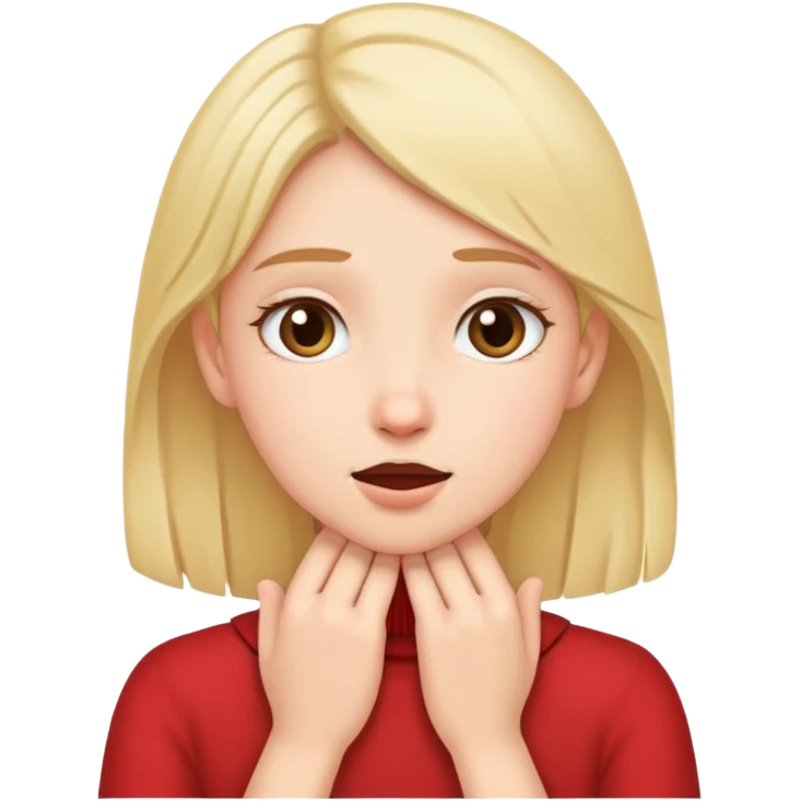 girl with hands around her throat emoji