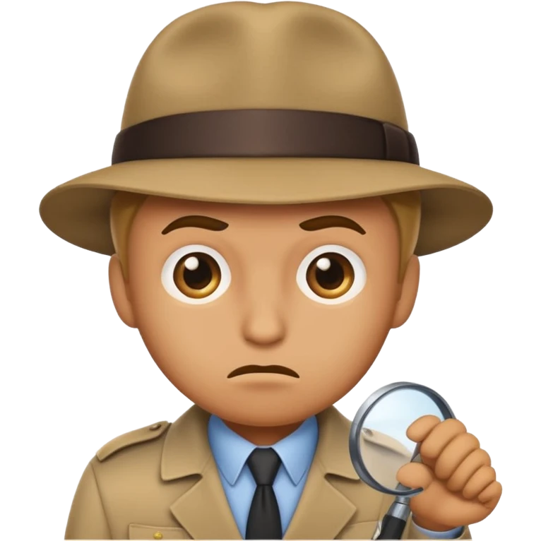 emoji of a detective inspecting a meme with a skeptical expression emoji