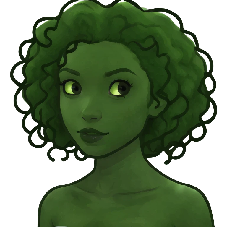 Curly hair lightskin girl  emoji