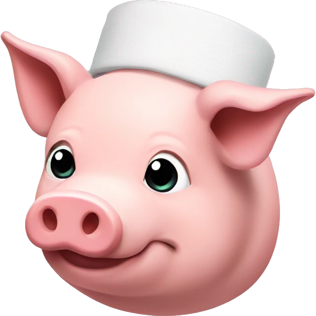 Pig with white 80s sweatband emoji