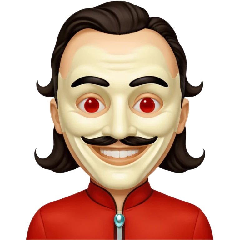 Emoji de la película La casa de papel máscara y la ropa rojo y la máscara color crema  realista  emoji