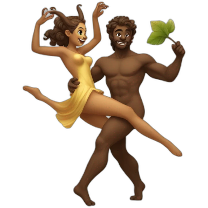 satyr and nymph dancing emoji