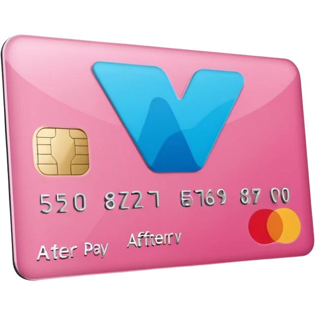 pink big afterpay word on a credit card emoji