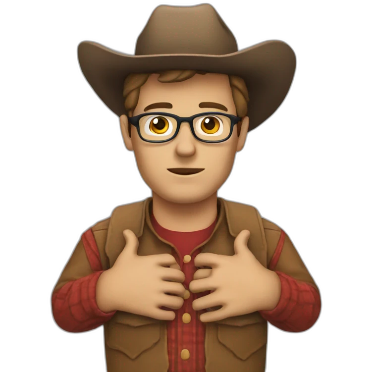 cowboy nerd with too many hands emoji