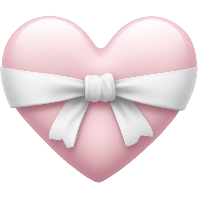 Pastel pink heart with white bow emoji
