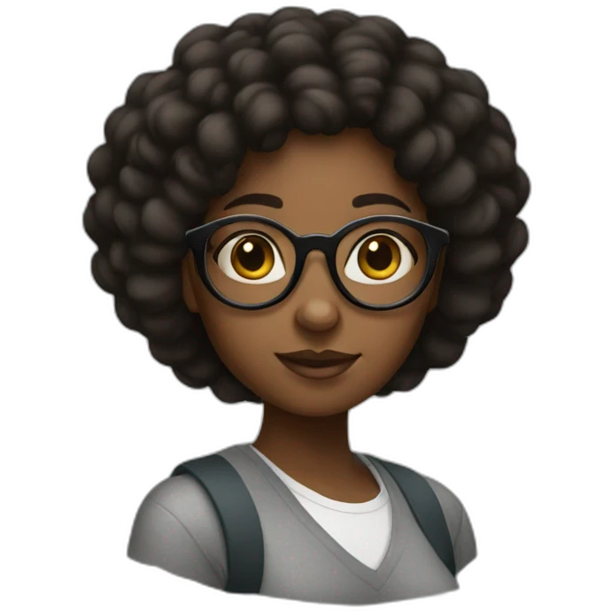 black girl-with-round-glasses emoji