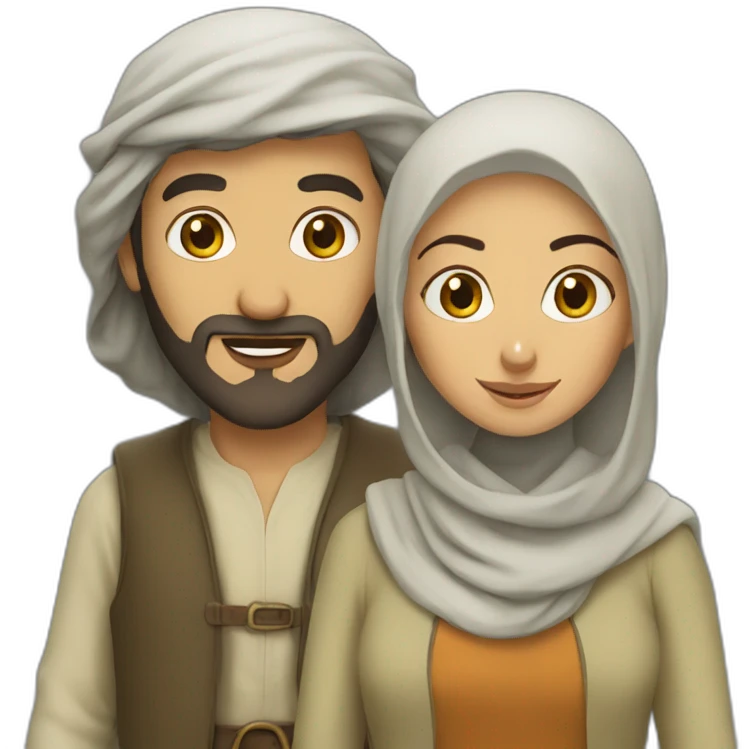 muslim hobbit man and woman emoji
