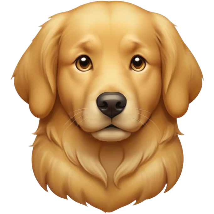 Cinematic Noble Golden Retriever Portrait Emoji, Poised and regal, with a strong, athletic build and a lustrous, well-groomed golden coat, deep-set soulful brown eyes, Simplified yet sharp and sophisticated features, highly detailed, glowing with a soft, dignified glow, high shine, intelligent and friendly, stylized with an air of warmth, focused and attentive, soft glowing outline, capturing the essence of a watchful and confident companion, so majestic it feels as though it could bound out of the screen with effortless authority! emoji