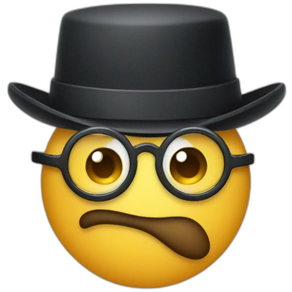 Sus impostor with monocle and hat emoji