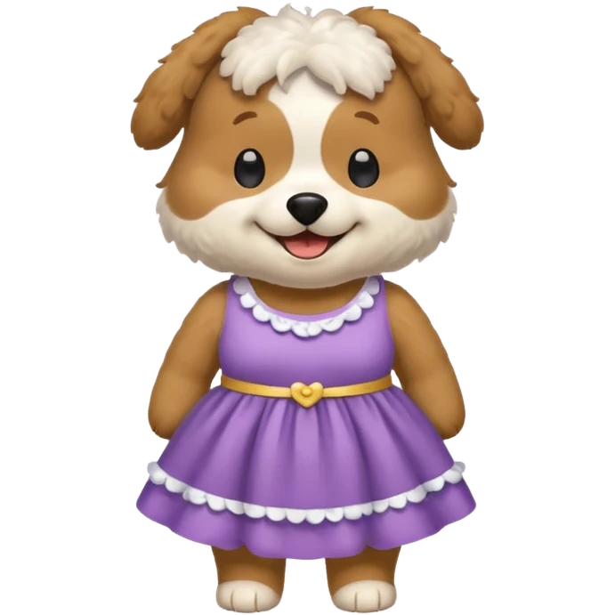 chunky dog in dress emoji