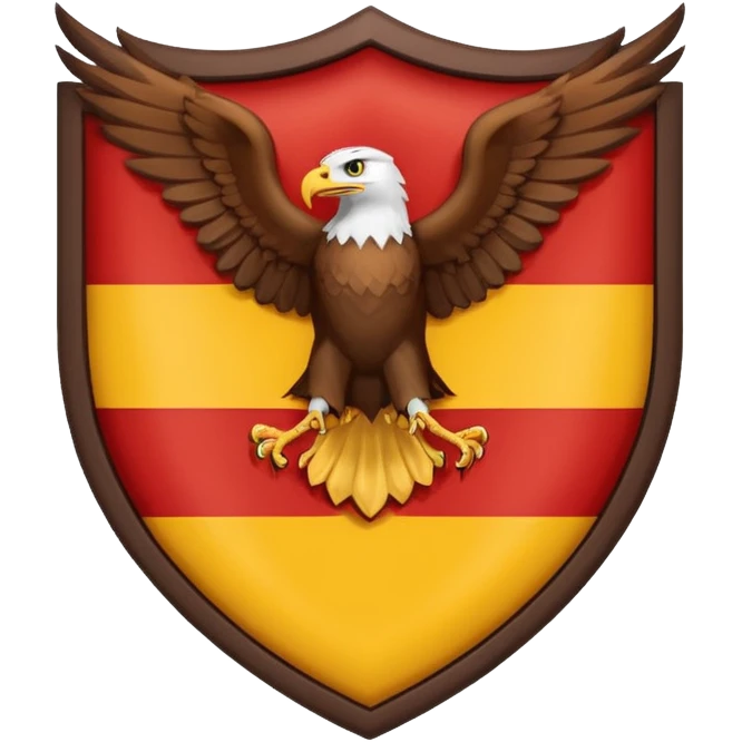 Bandera de españa tricolor actual con un águila marrón en el atrás del escudo de la bandera de españa emoji