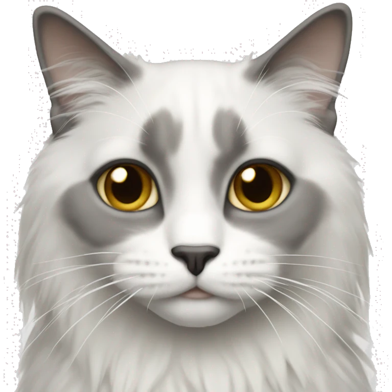 white with grey ragdoll cat emoji