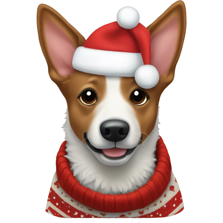 red heeler wearing christmas sweater  emoji