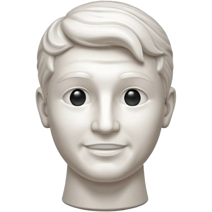 Marble style statue of man head happy full white emoji