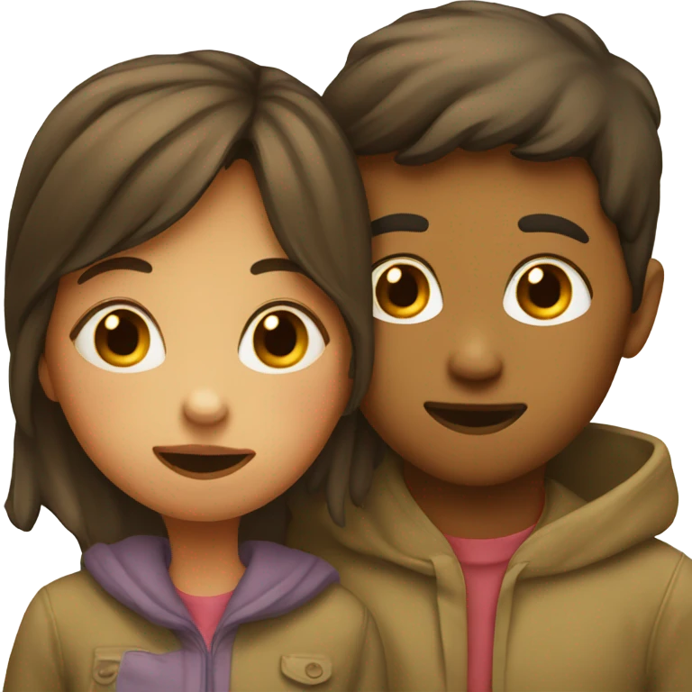 a girl with a boy kissing her cheek emoji