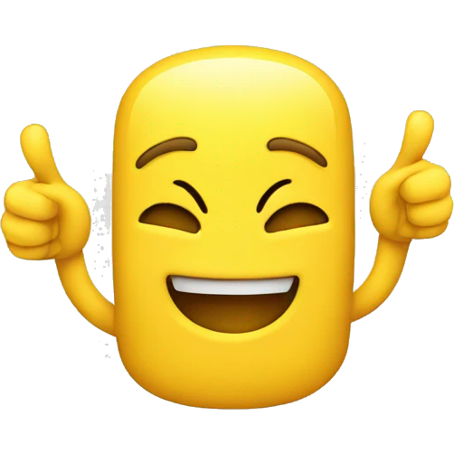 yellow face emoji smiling with two fingers and thumb up to head emoji