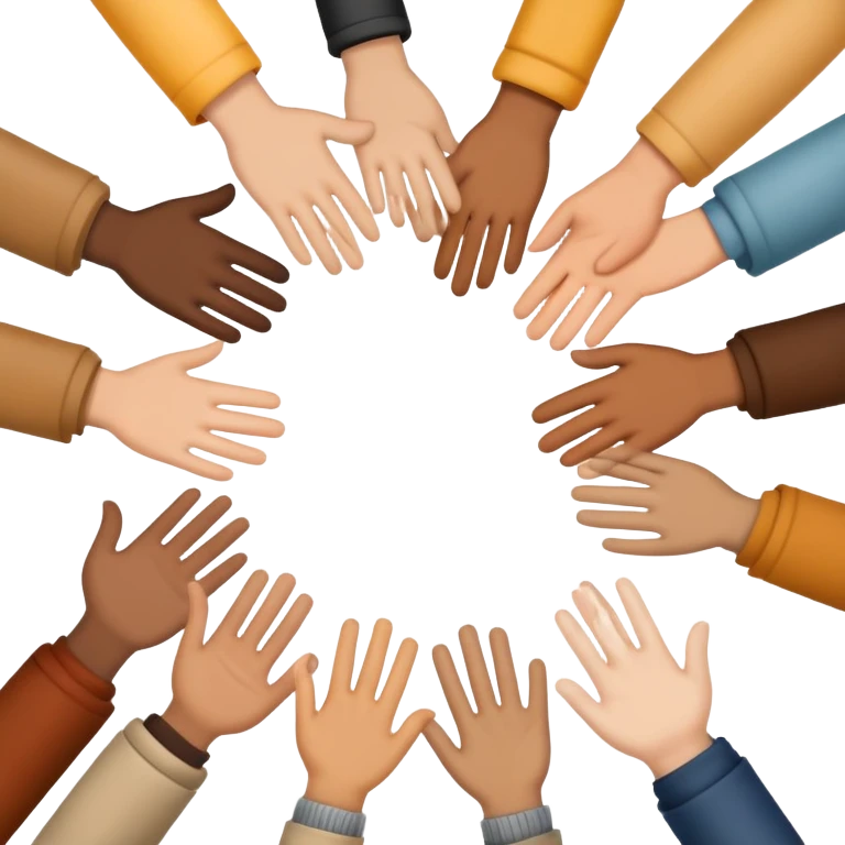People holding hands in a circle emoji