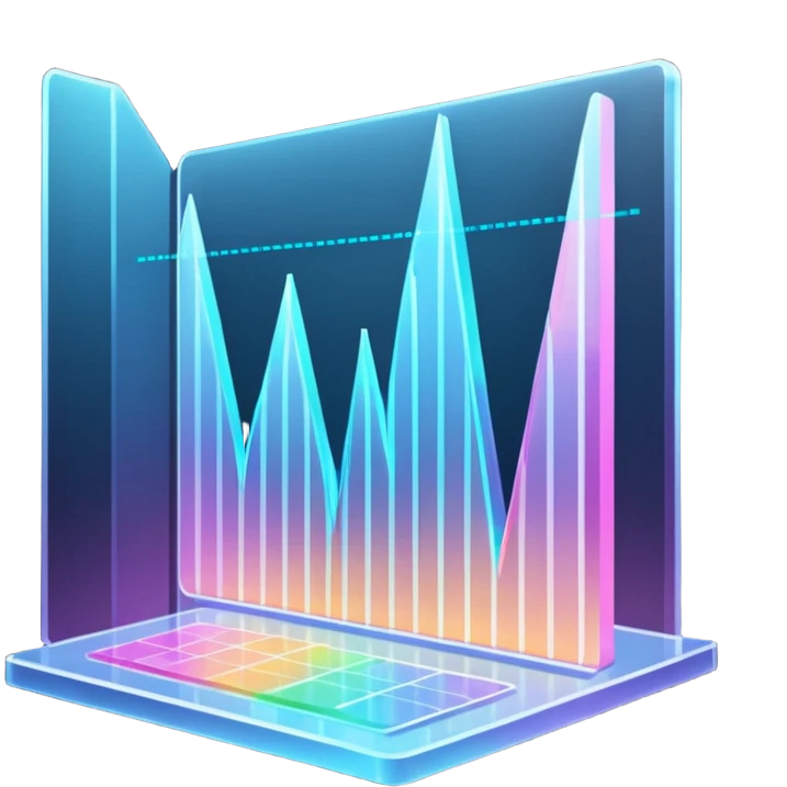 Holographic graphs and charts emoji