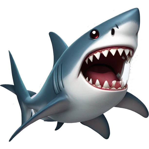 shark with vampire teeth emoji