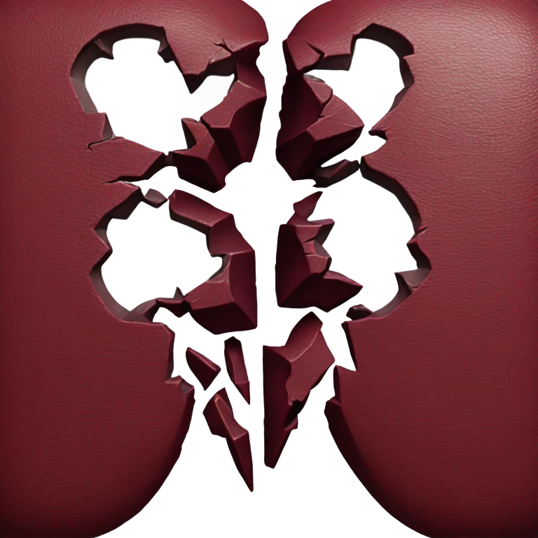 burgundy broken heart emoji
