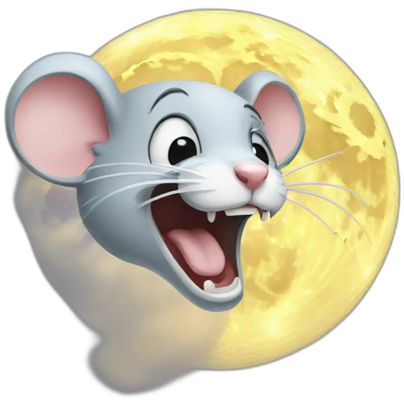mouse screaming at the moon emoji