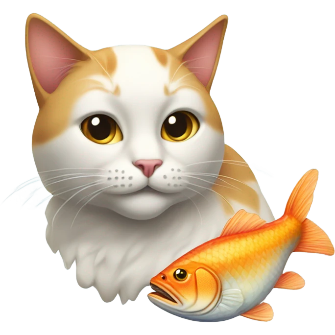 Cat eating fish emoji