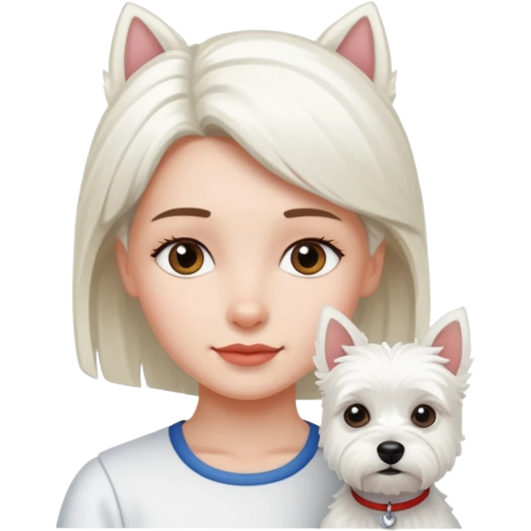 Westie with girl emoji