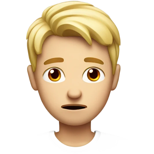 A boy with blonde hair and red eyes being dizzy from drinking too much emoji