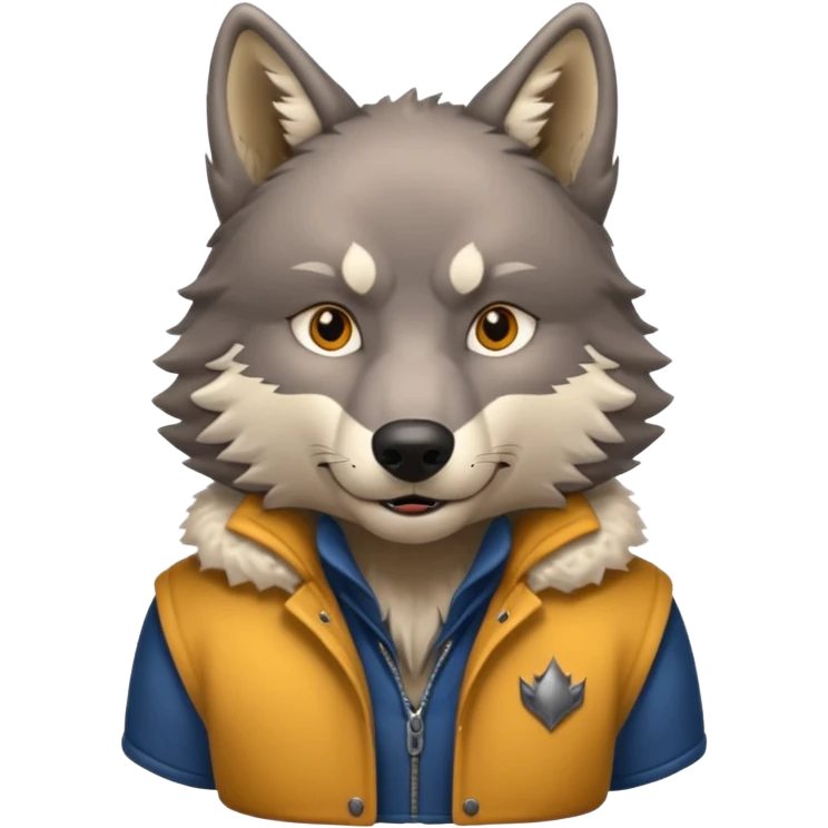Alpha wolf with clothes on emoji