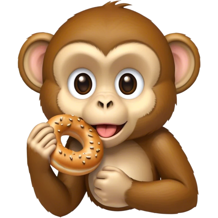 monkey eating bagel emoji