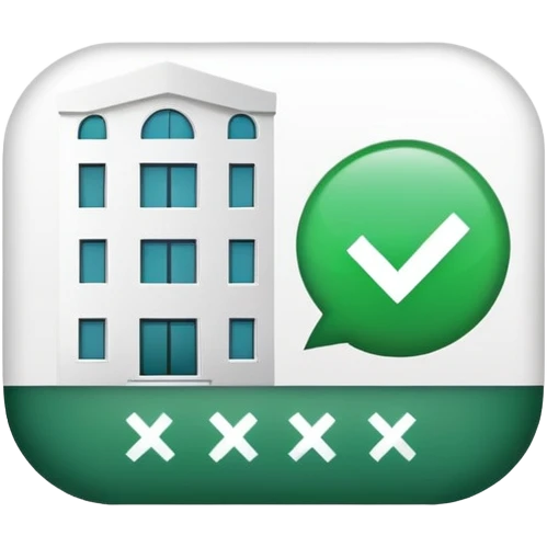Hotel with green check mark for availability emoji
