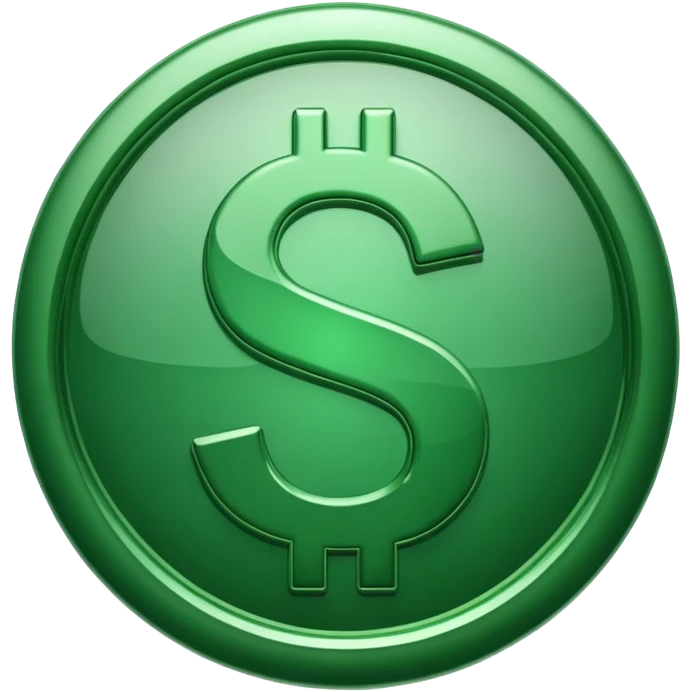 Cashapp emoji, a green dollar symbol with transparent background emoji