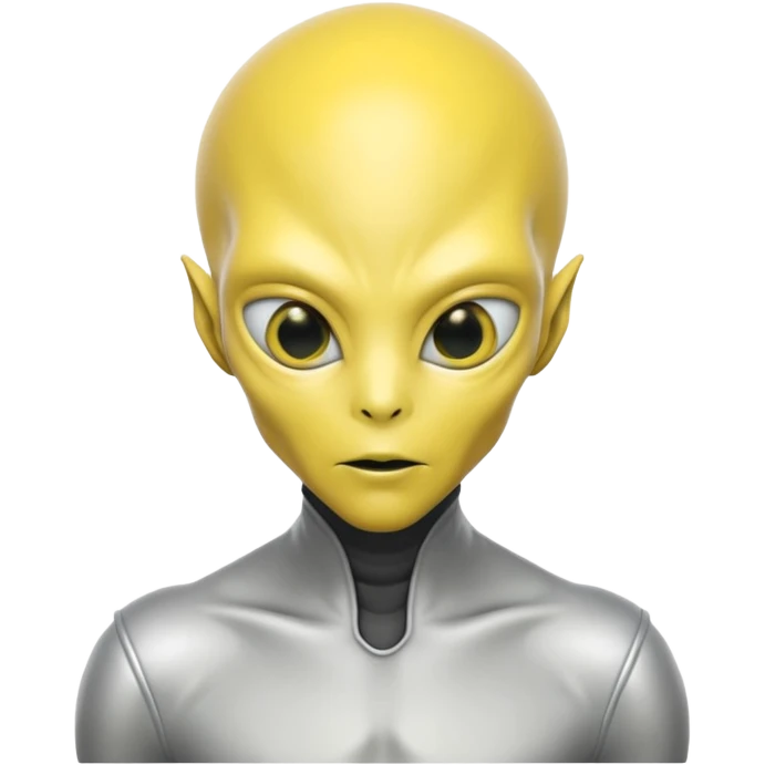  alien with yellow skin, Half body. emoji