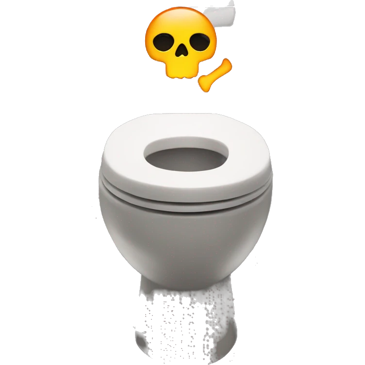 Skull emoji in a toilet emoji