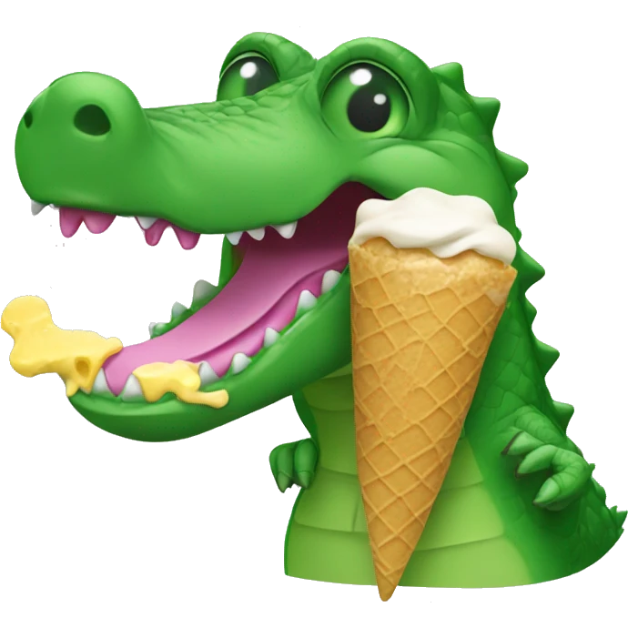 alligator eating icecream  emoji