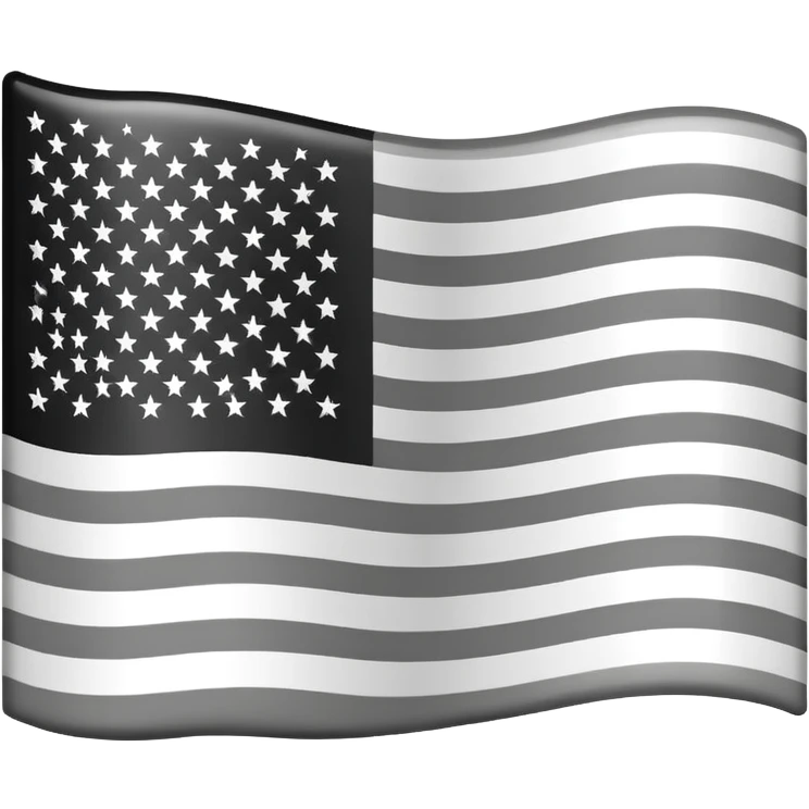 American flag emoji but in black and white emoji