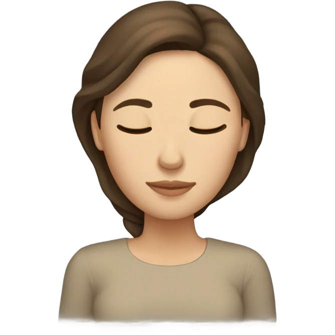 Brunette Caucasian woman sleeping emoji