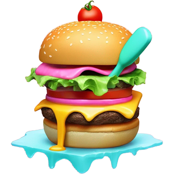 ice cream on cheeseburger emoji