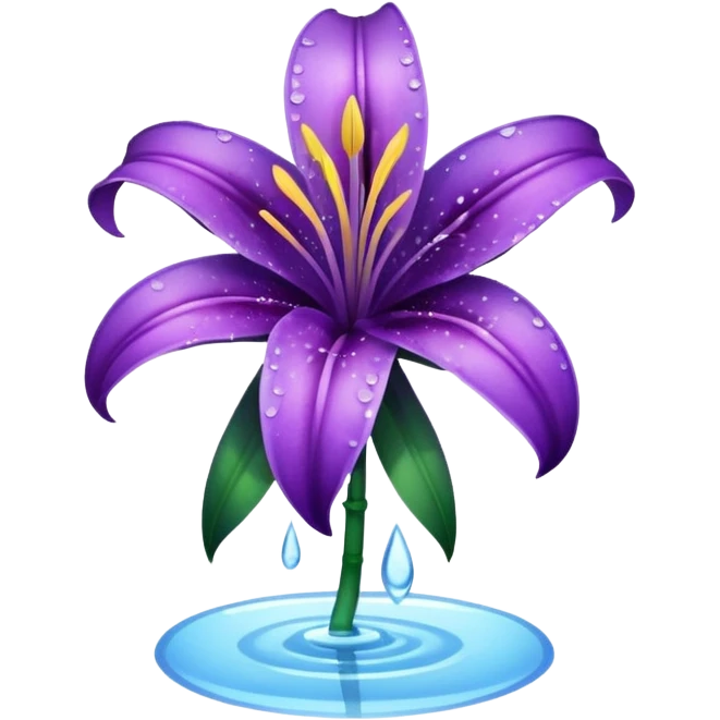 water purple lily circle leaf emoji