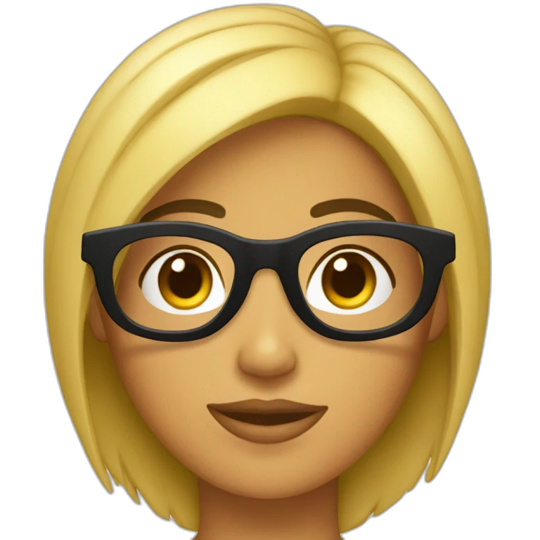 chica con gafas y el pelo corto y negro emoji