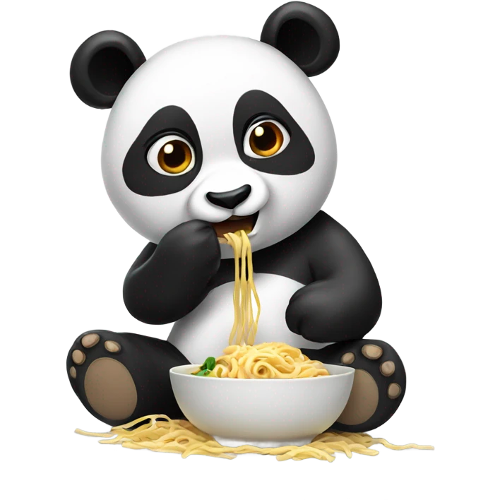 panda eating noodles emoji